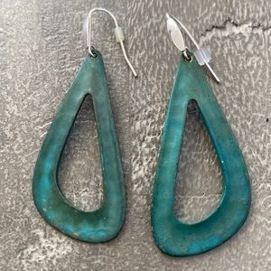 RLM green colored bronze earrings